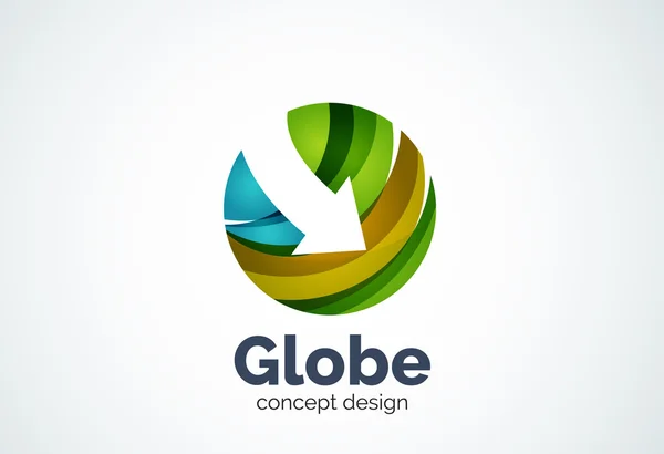 Globo con plantilla de logotipo de flecha — Vector de stock