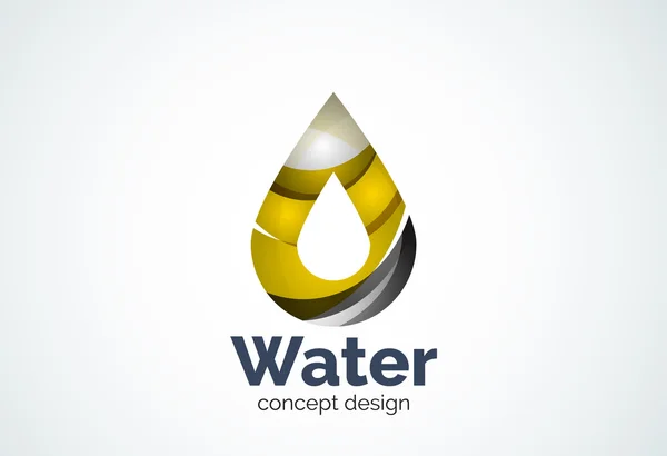 Abstract business company water drop logo template, conservation environmental nature concept — Stock Vector