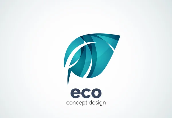 Plantilla de logotipo de hoja de empresa de negocios abstracta, concepto verde — Vector de stock