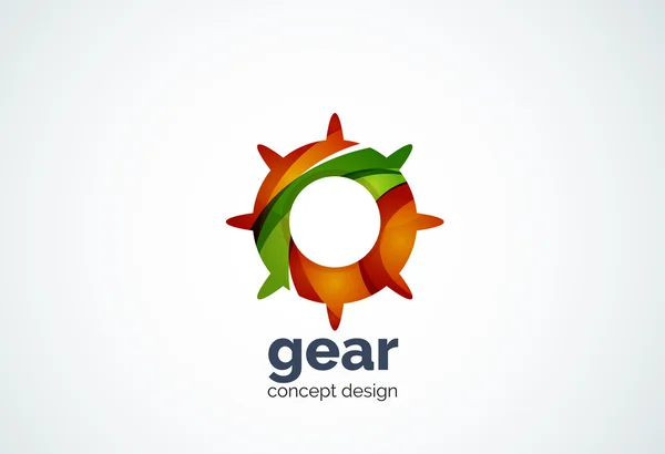 Gear logo template, hi-tech digital technology working and engineering concept — Stock Vector