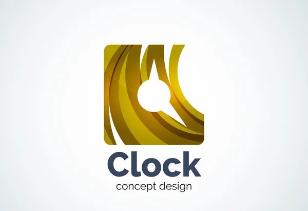 Clock logo template, time management business concept — Stock Vector