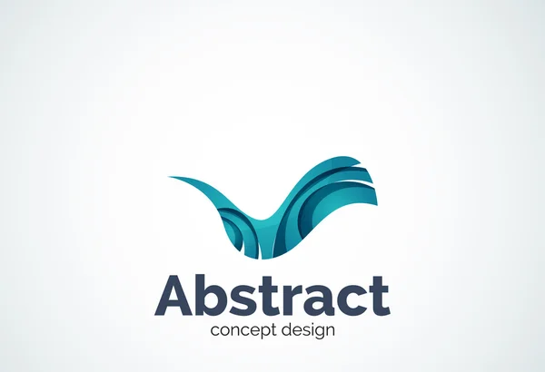 Abstract wave logo template, smooth motion concept — Stock Vector