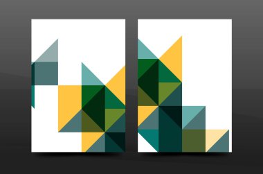 Renkli geometri tasarım yıllık raporu a4 kapak broşür şablonu düzeni, dergi, el ilanı ya da broşür kitapçık