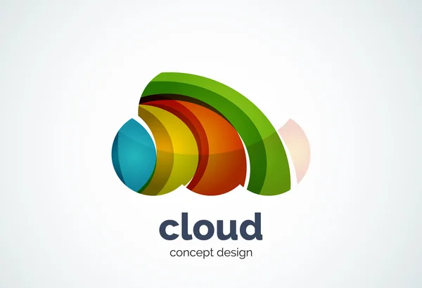 Plantilla de logotipo en la nube, almacenamiento en disco duro remoto o concepto meteorológico — Vector de stock