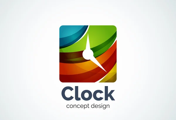 Plantilla de logotipo de reloj, concepto de negocio de gestión de tiempo — Vector de stock