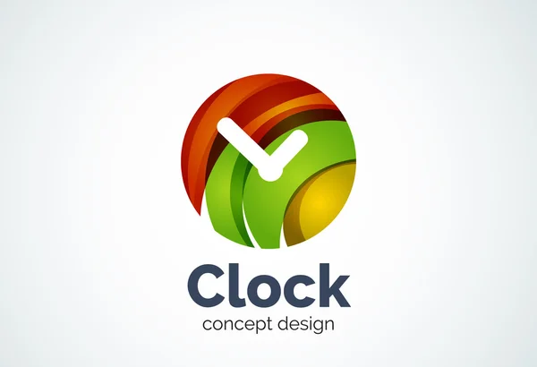 Plantilla de logotipo de reloj, concepto de negocio de gestión de tiempo — Archivo Imágenes Vectoriales