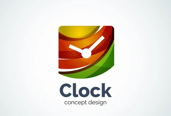 Plantilla de logotipo de reloj, concepto de negocio de gestión de tiempo — Vector de stock