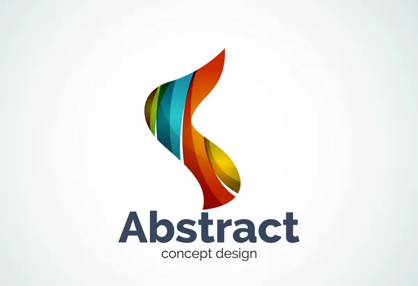 Abstract wave logo template, smooth motion concept — Stock Vector