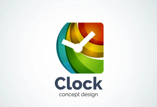 Plantilla de logotipo de reloj, concepto de negocio de gestión de tiempo — Vector de stock