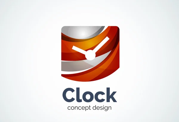 Plantilla de logotipo de reloj, concepto de negocio de gestión de tiempo — Vector de stock