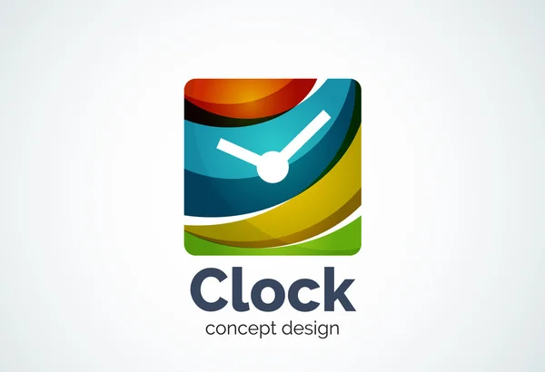 Plantilla de logotipo de reloj, concepto de negocio de gestión de tiempo — Vector de stock