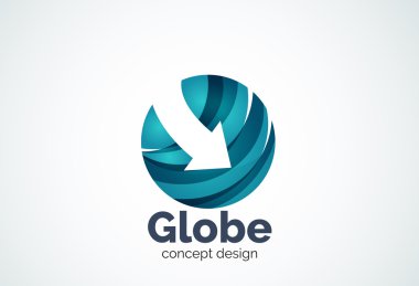 Küre ok logo şablonu ile