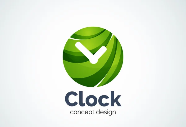 Plantilla de logotipo de reloj, concepto de negocio de gestión de tiempo — Archivo Imágenes Vectoriales