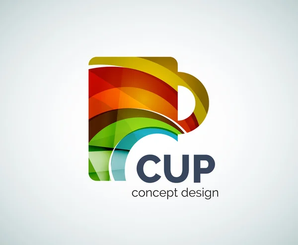 Modelo de logotipo copo de café —  Vetores de Stock