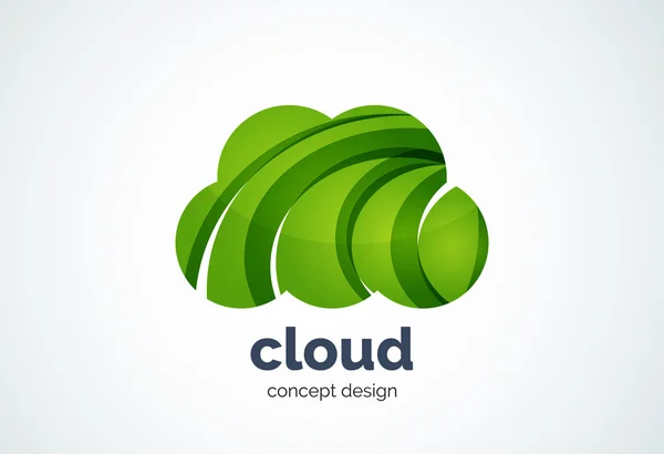 Plantilla de logotipo en la nube, almacenamiento en disco duro remoto o concepto meteorológico — Vector de stock