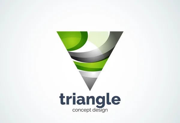 Triangle logo template, triple cycle or pyramid concept — Stock Vector