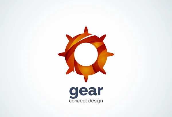 Gear logo template, hi-tech digital technology working and engineering concept — Stock Vector