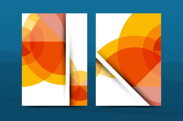 Rapport annuel orange A4 couverture. Modèle de brochure mise en page, magazine, dépliant ou livret — Image vectorielle