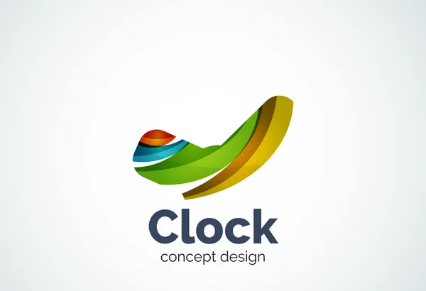 Plantilla de logotipo de reloj, concepto de negocio de gestión de tiempo — Vector de stock