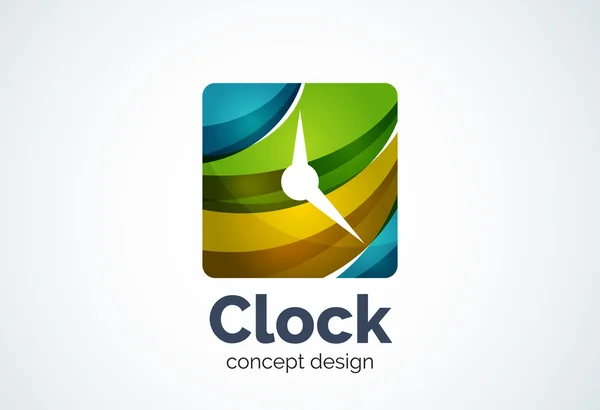 Шаблон логотипа часов, бизнес-концепция управления временем — стоковый вектор