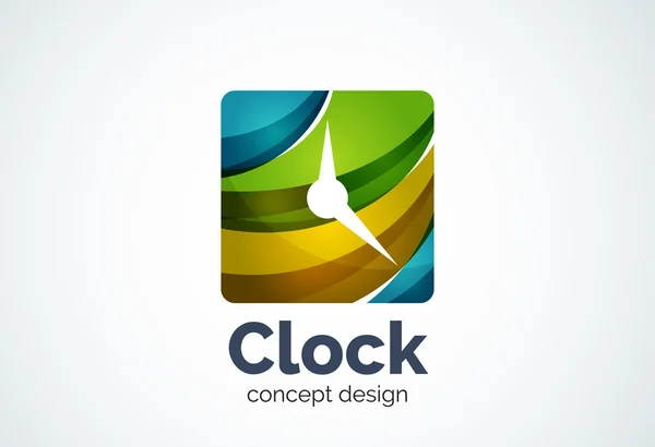 Plantilla de logotipo de reloj, concepto de negocio de gestión de tiempo — Vector de stock