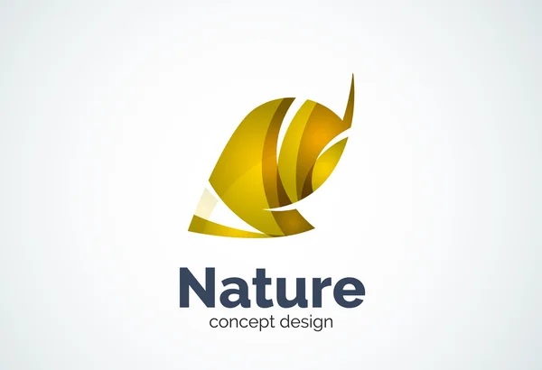 Modèle abstrait de logo feuille entreprise, concept vert — Image vectorielle