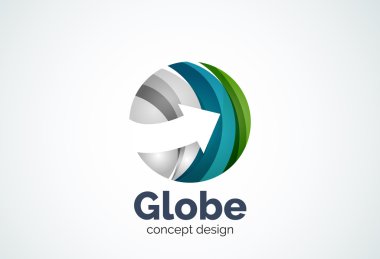 Küre ok logo şablonu ile