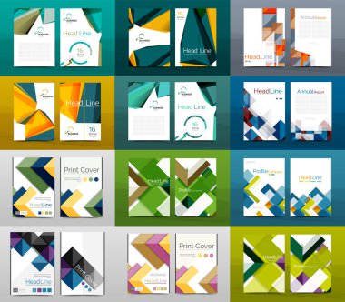 Yıllık rapor broşür kapakları A4 boyutunda dizi