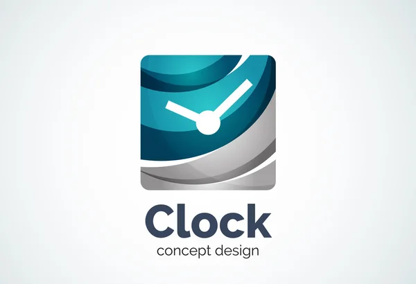 Modello logo orologio, concetto di business gestione del tempo — Vettoriale Stock