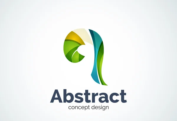 Abstract swirl logo template, smooth elegant shape concept — Stock Vector