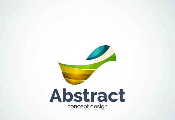 Abstract wave logo template, smooth motion concept — Stock Vector