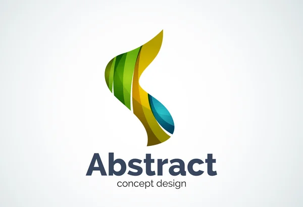 Plantilla de logotipo de onda abstracta, concepto de movimiento suave — Vector de stock