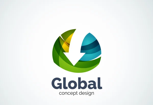 Globe avec modèle de logo flèche — Image vectorielle