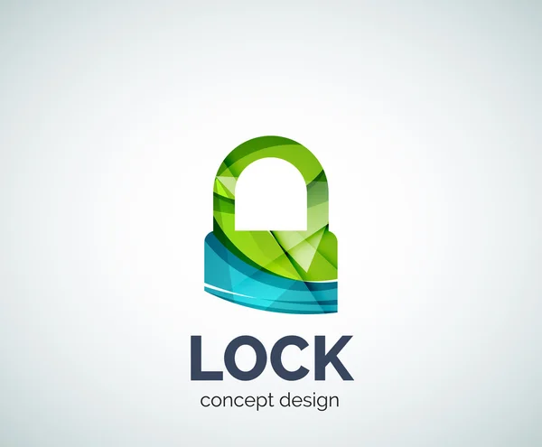 Lock Logo Business Branding Icon, erstellt mit farblich überlappenden Elementen — Stockvektor