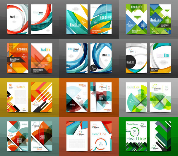 Set of A4 size annual report brochure covers