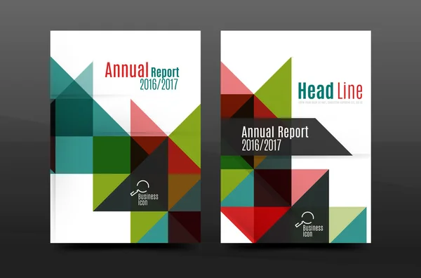 Barevné geometrie designu výroční zpráva obal brožury šablony rozvržení, časopis, leták nebo leták brožura a4 — Stockový vektor
