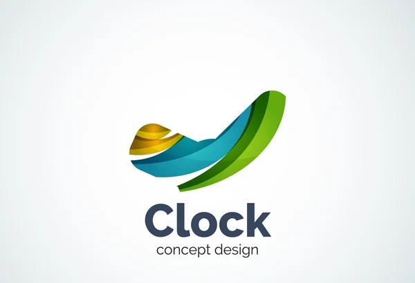 Plantilla de logotipo de reloj, concepto de negocio de gestión de tiempo — Vector de stock