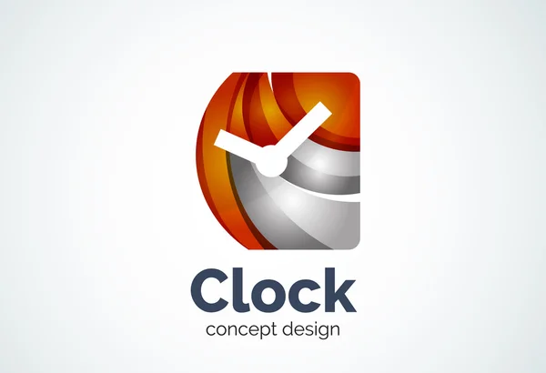 Plantilla de logotipo de reloj, concepto de negocio de gestión de tiempo — Vector de stock