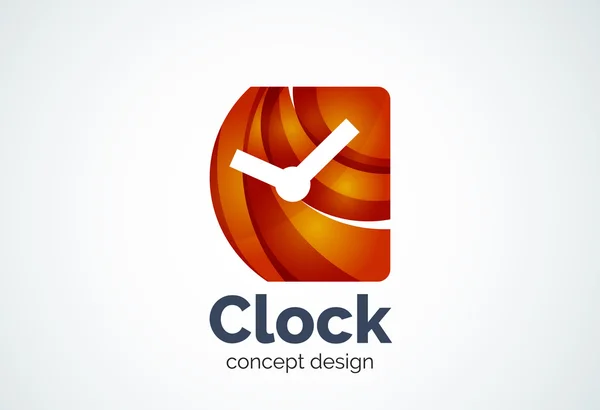 Plantilla de logotipo de reloj, concepto de negocio de gestión de tiempo — Vector de stock