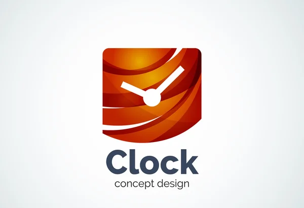 Plantilla de logotipo de reloj, concepto de negocio de gestión de tiempo — Vector de stock