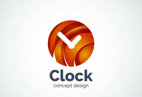 Clock logo template, time management business concept — Stock Vector