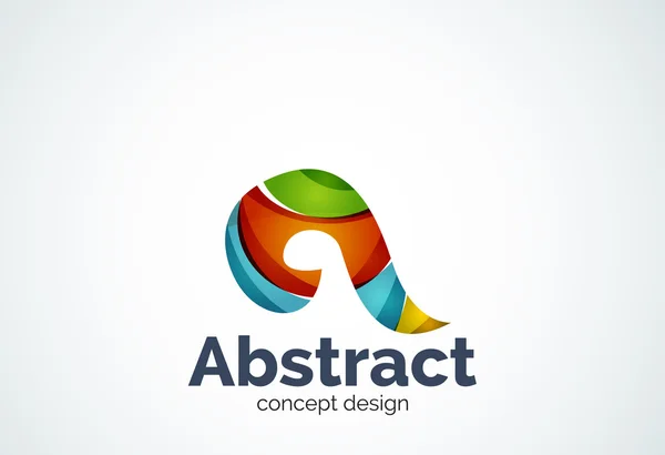 Abstract swirl logo template, smooth elegant shape concept — Stock Vector