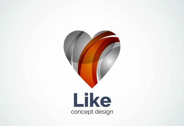 Liefde hart logo sjabloon — Stockvector