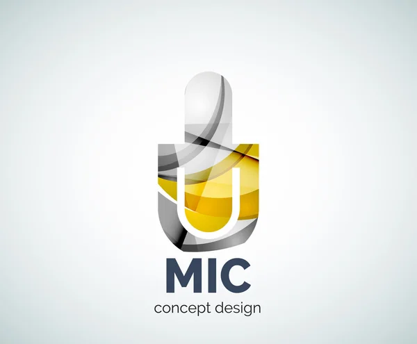 Значок логотипа микрофона — стоковый вектор