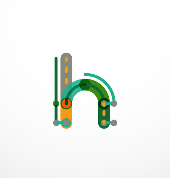 Cartoon linear letters icons
