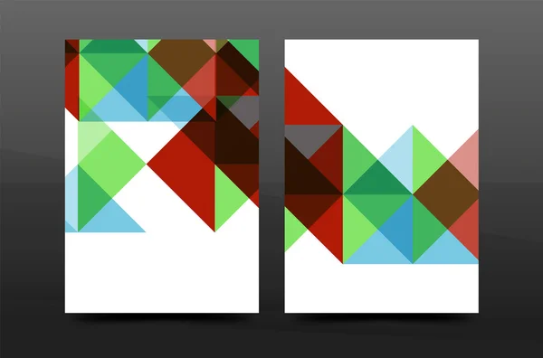 Conception géométrique colorée rapport annuel a4 couverture modèle de brochure mise en page, magazine, dépliant ou brochure livret — Image vectorielle