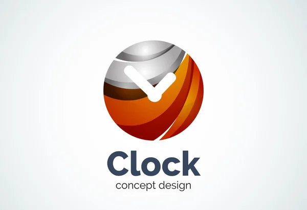 Clock logo template, time management business concept — Stock Vector