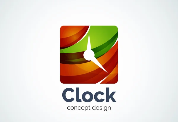 Шаблон логотипа часов, бизнес-концепция управления временем — стоковый вектор