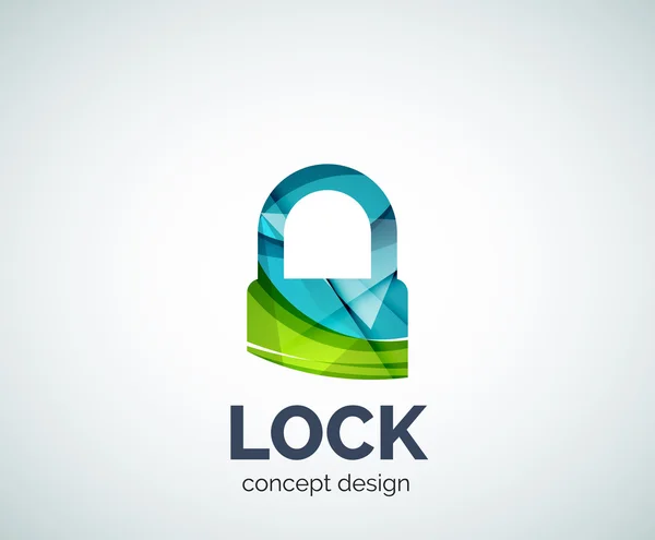 Lock logo business branding icon, created with color overlapping elements — Stock Vector