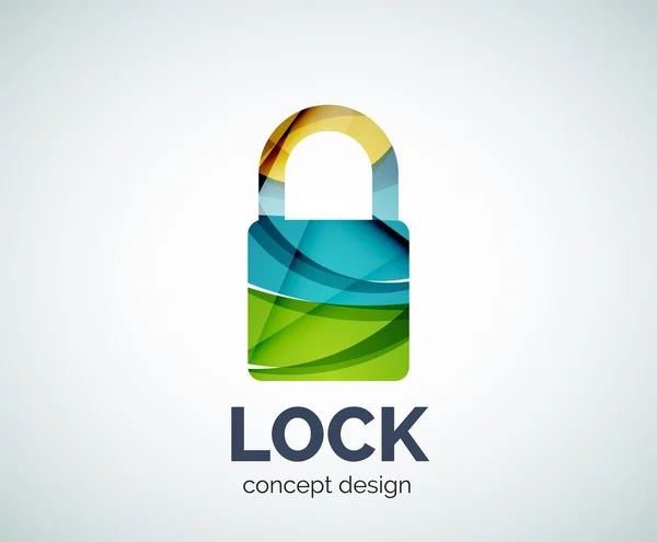 Lock Logo Business Branding Icon, erstellt mit farblich überlappenden Elementen — Stockvektor